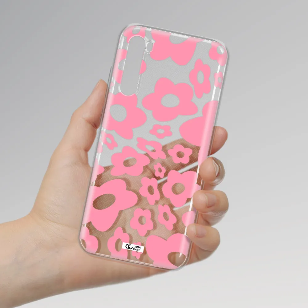 Five Petal Pink Flower Xiaomi Redmi Note 8T Clear Tpu Case