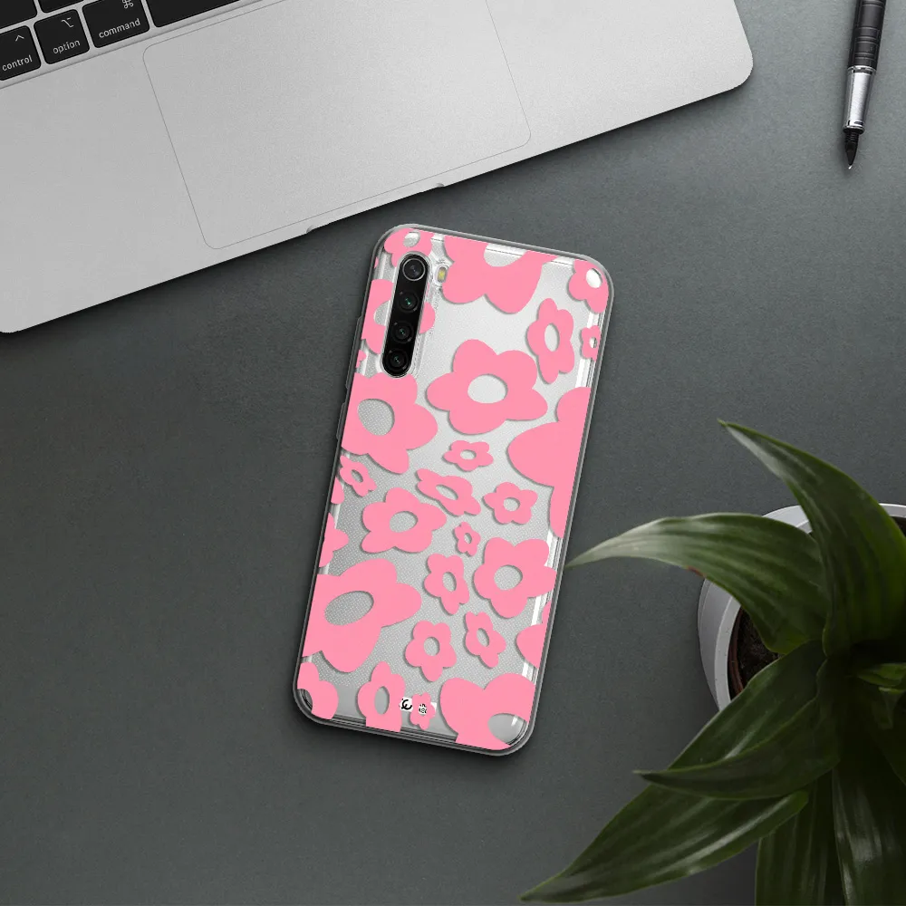 Five Petal Pink Flower Xiaomi Redmi Note 8T Clear Tpu Case