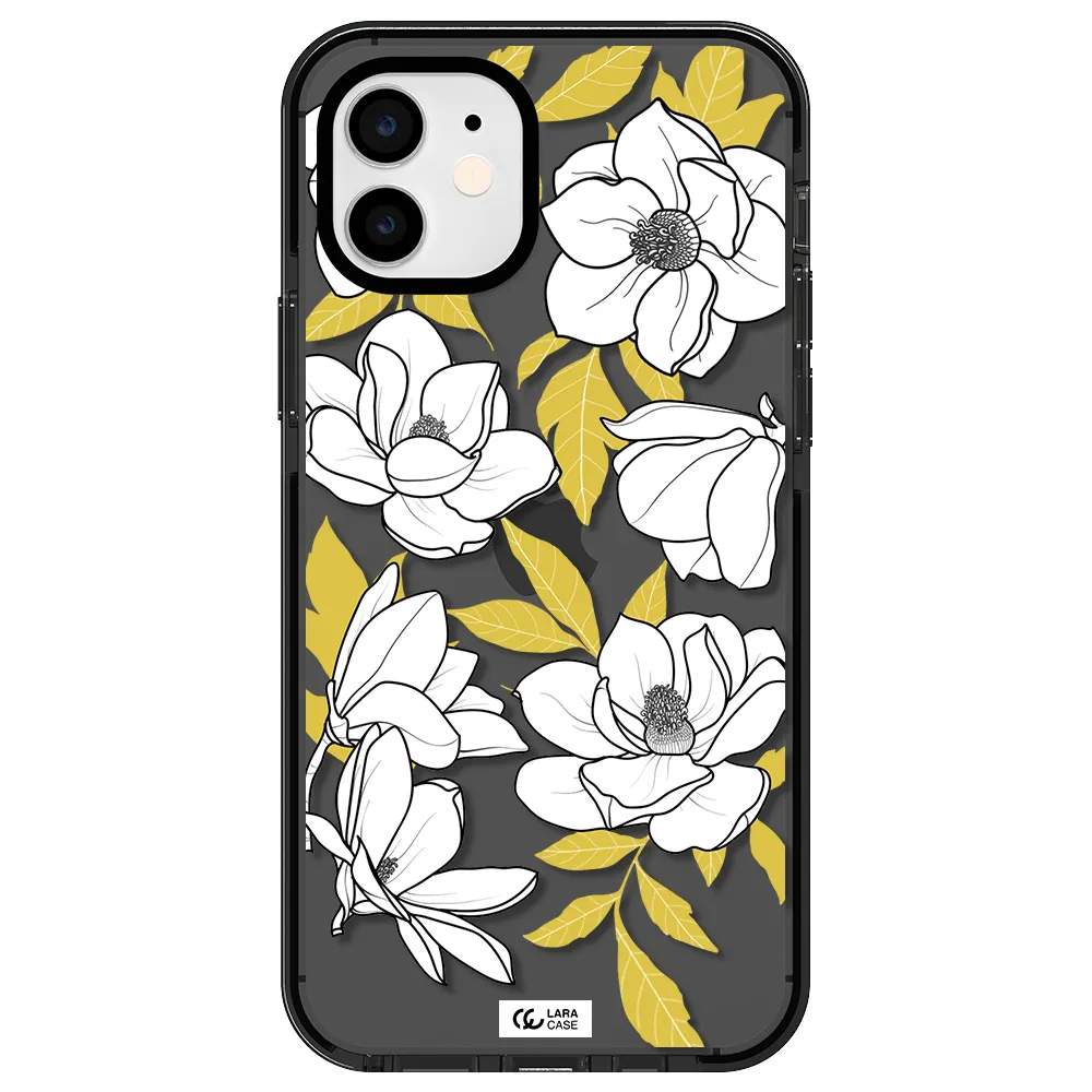White Quince Flower Apple iPhone 11 impact Smoke Black Case