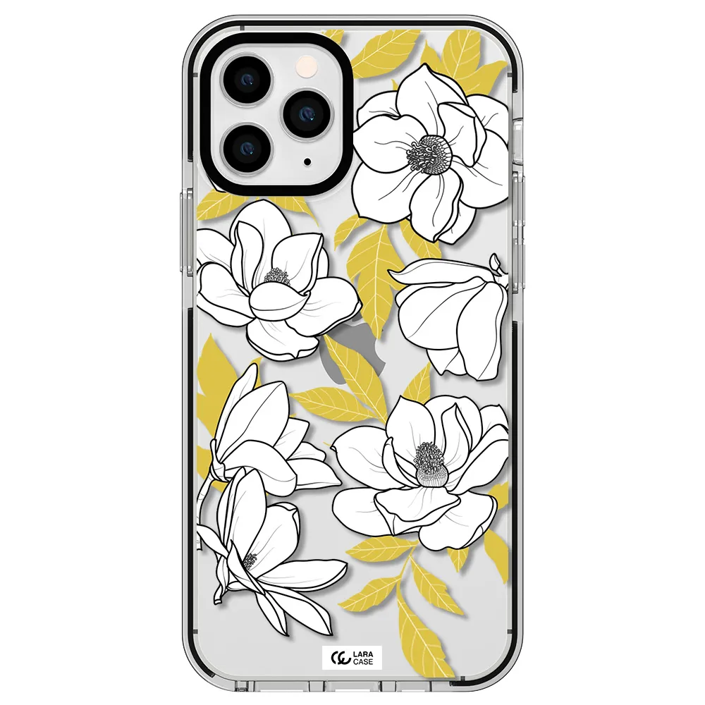 White Quince Flower Apple iPhone 11 pro max impact black border Case