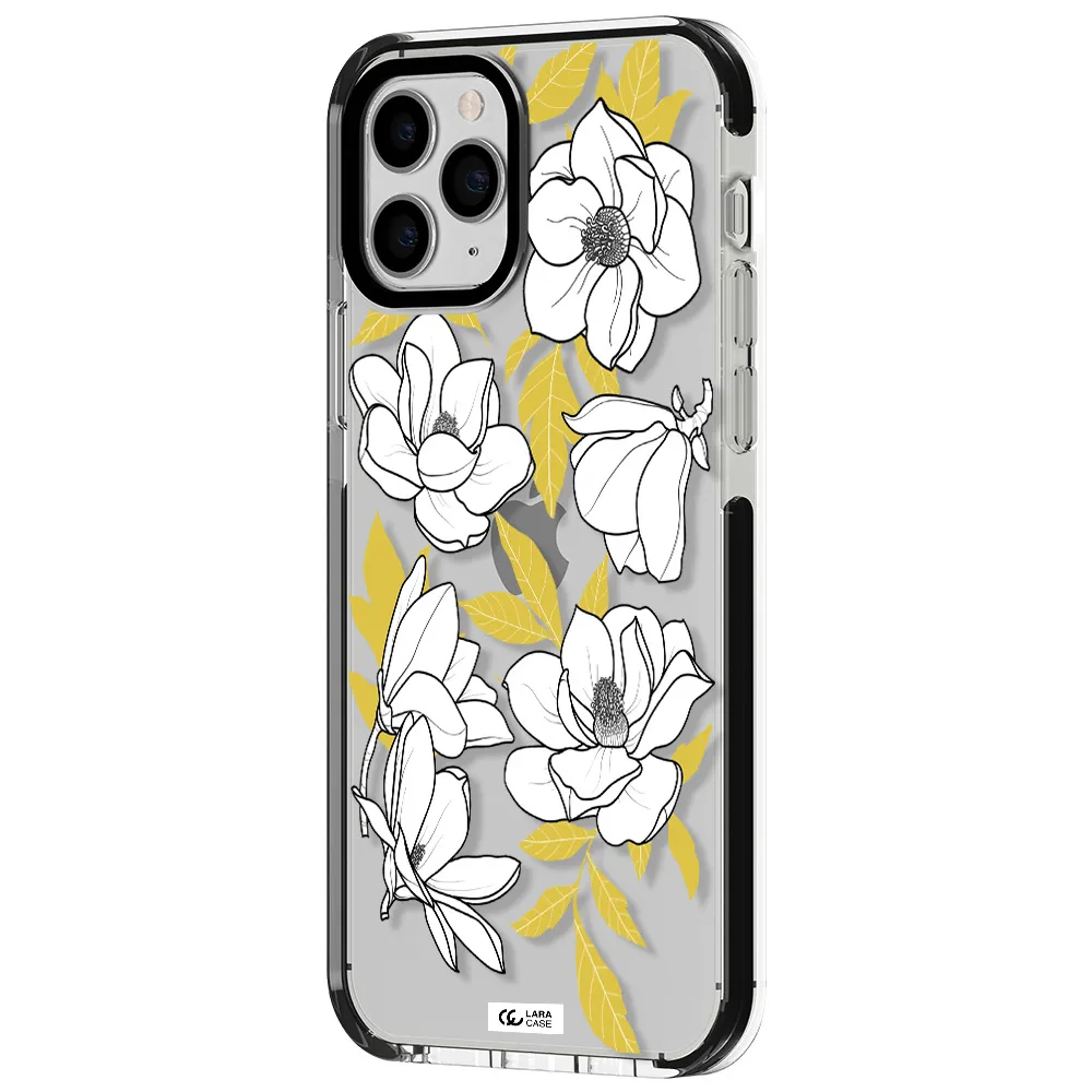 White Quince Flower Apple iPhone 11 pro max impact black border Case