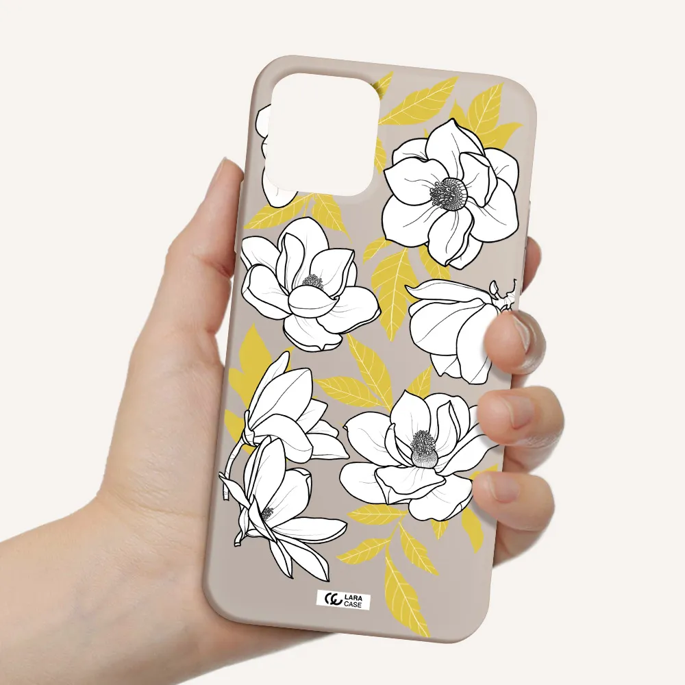 White Quince Flower Apple iPhone 11 pro max Silicone Stone Case