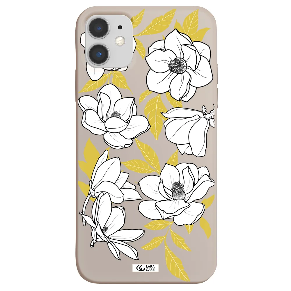 White Quince Flower Apple iPhone 11 Silicone Stone Case