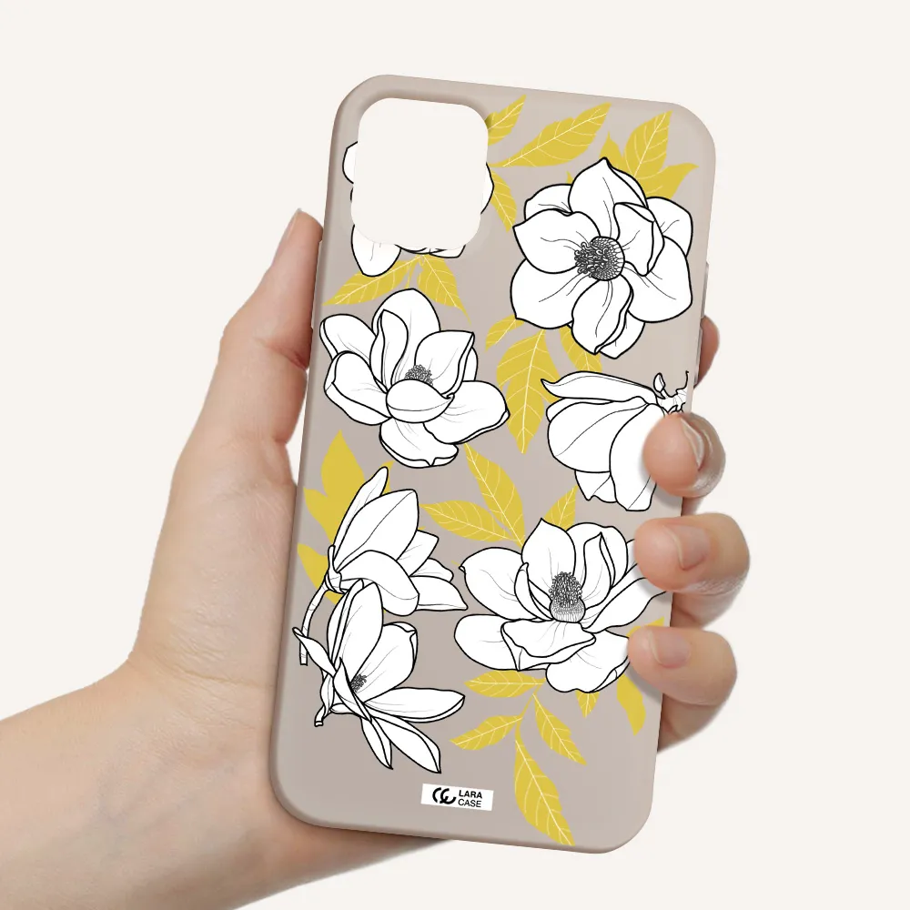 White Quince Flower Apple iPhone 11 Silicone Stone Case