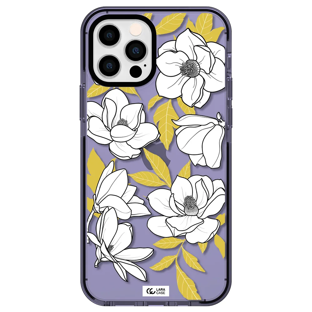 White Quince Flower Apple iPhone 12 pro impact Lilac Case