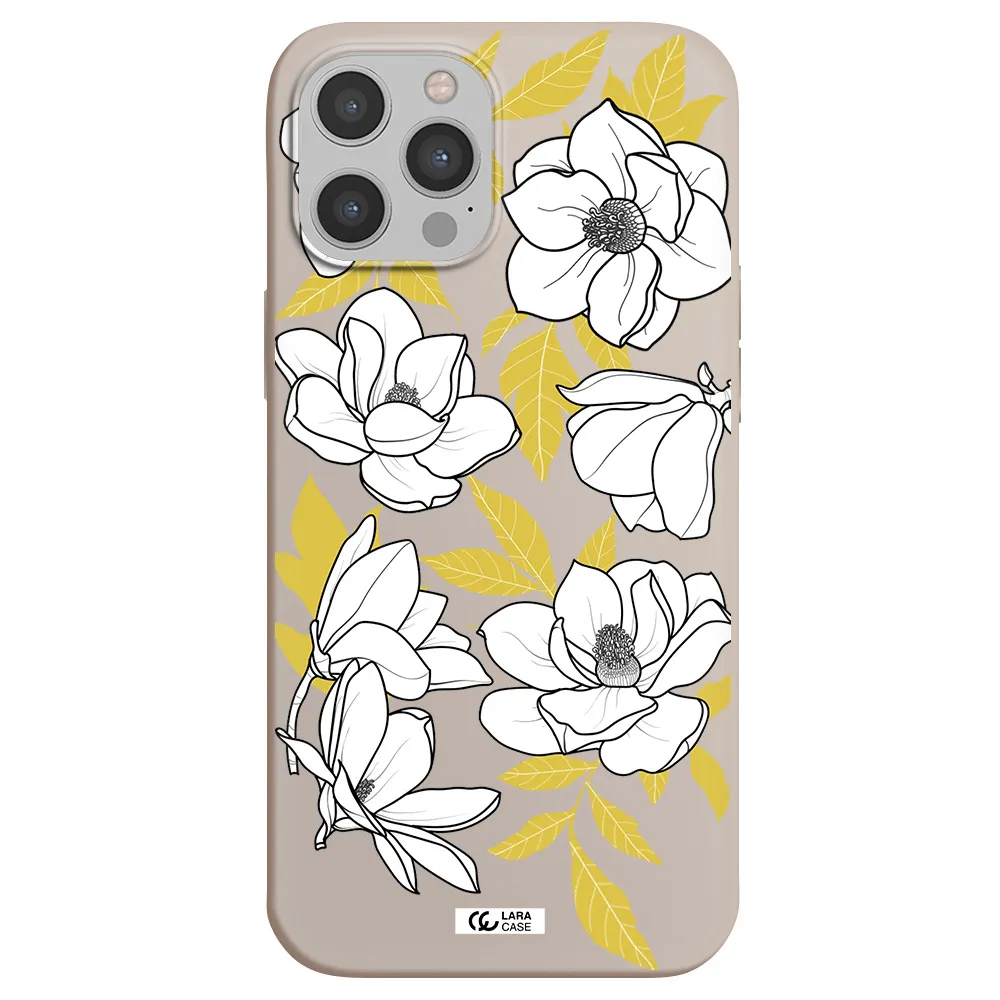 White Quince Flower Apple iPhone 12 pro max Silicone Stone Case