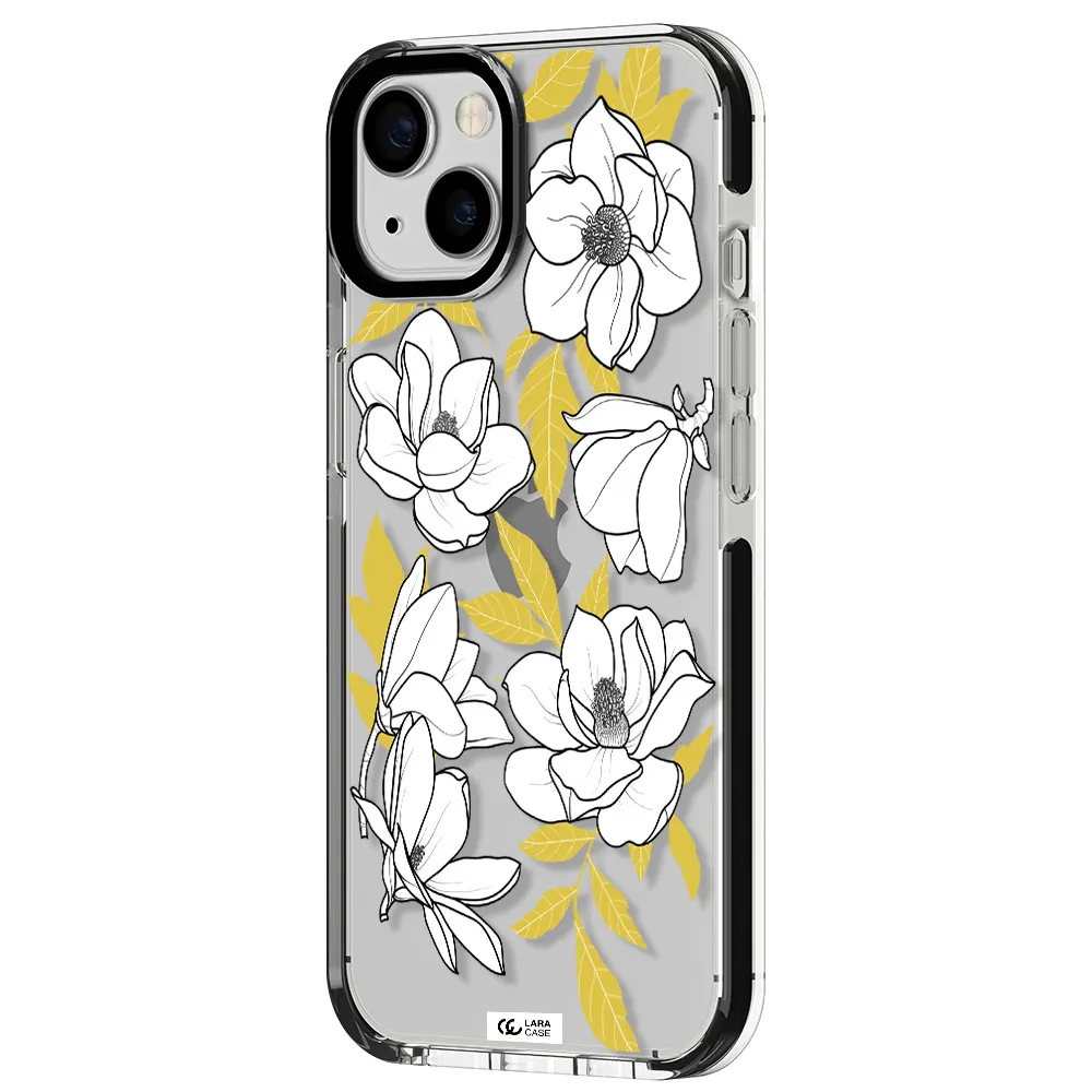 White Quince Flower Apple iPhone 13 impact black border Case