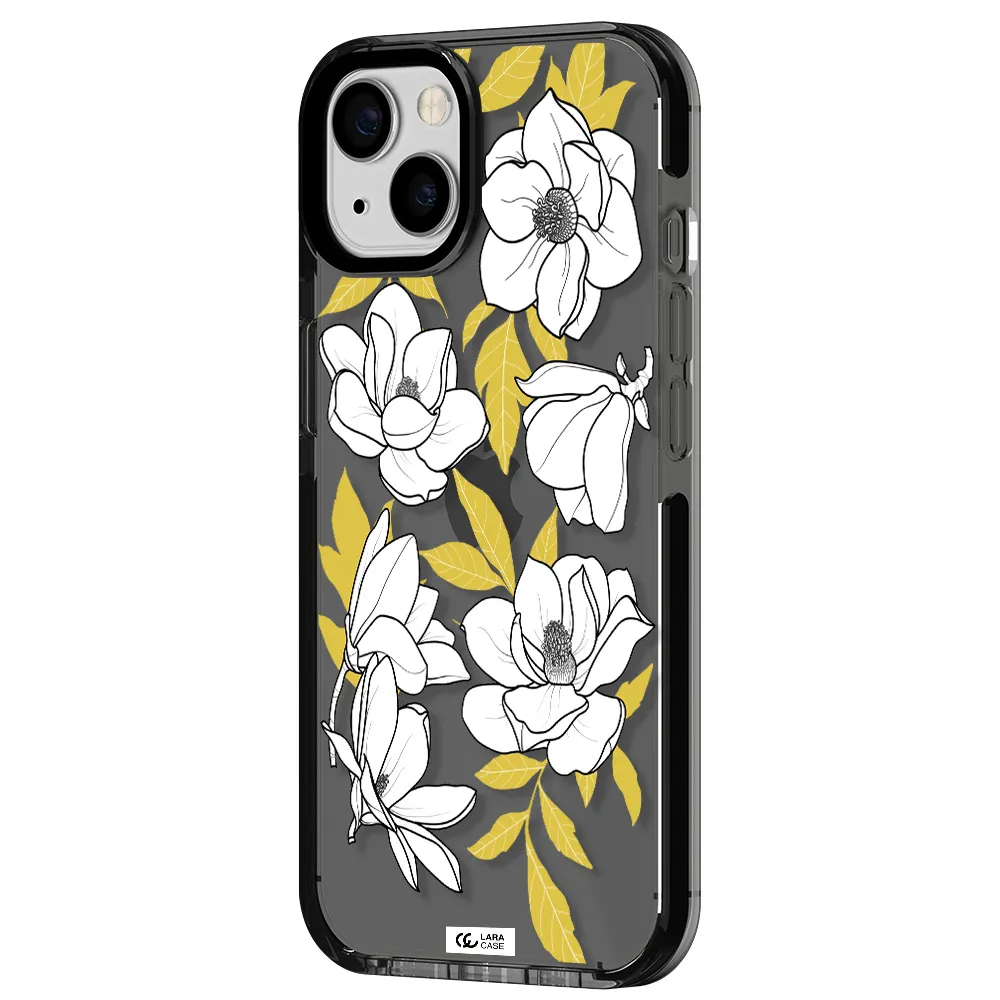 White Quince Flower Apple iPhone 13 impact Smoke Black Case