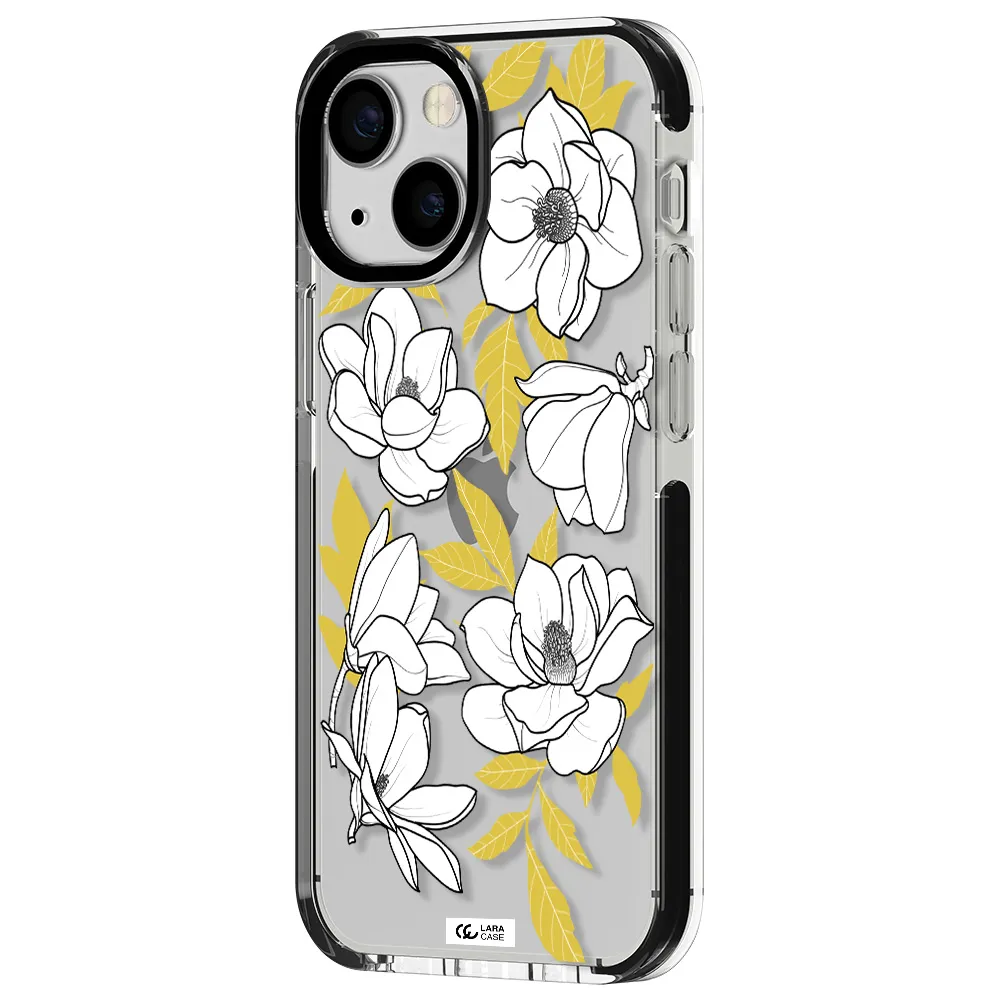 White Quince Flower Apple iPhone 13 mini impact black border Case