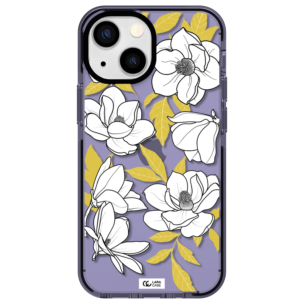 White Quince Flower Apple iPhone 13 mini impact Lilac Case