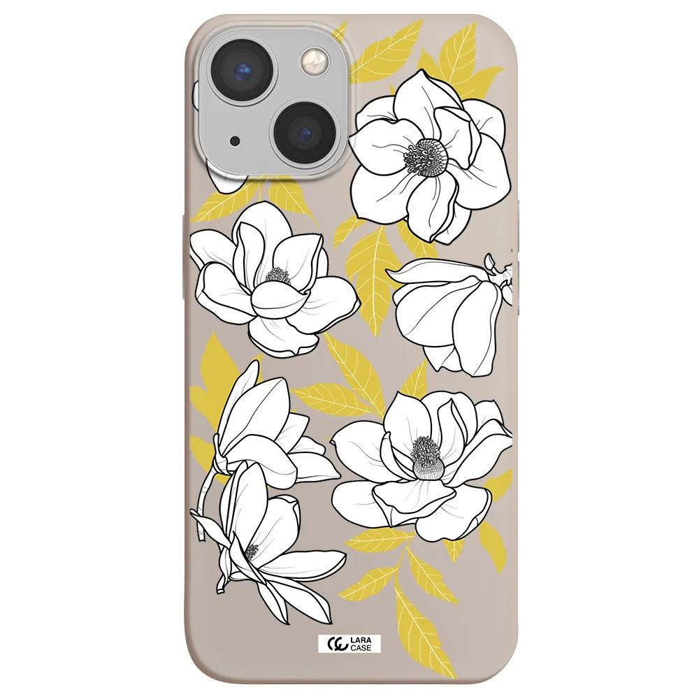 White Quince Flower Apple iPhone 13 mini Silicone Stone Case