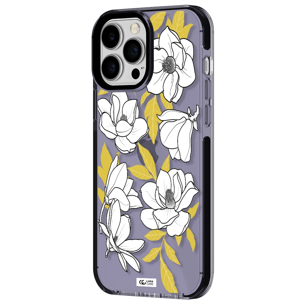 White Quince Flower Apple iPhone 13 Pro Max impact Lilac Case