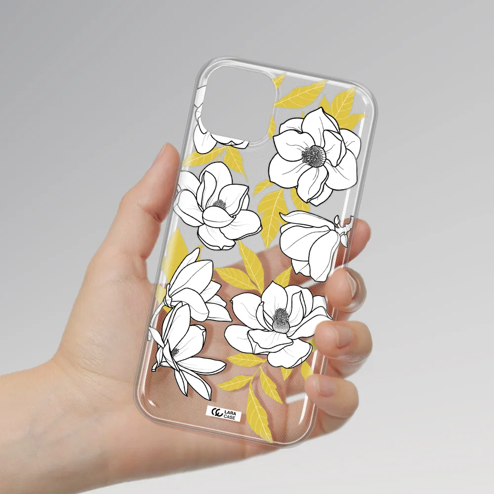 White Quince Flower Apple iPhone 14 Clear TPU Case