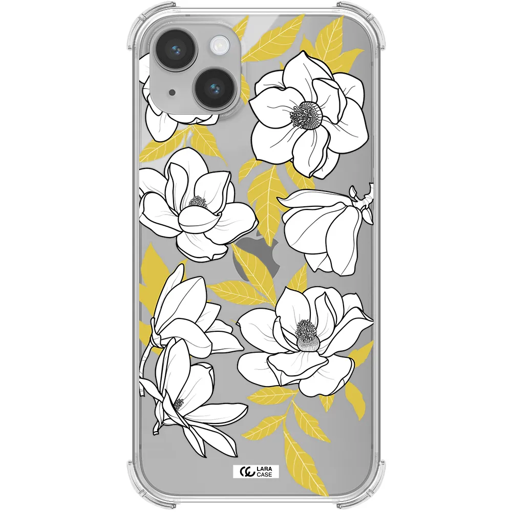 White Quince Flower Apple iPhone 14 plus Clear PC Case