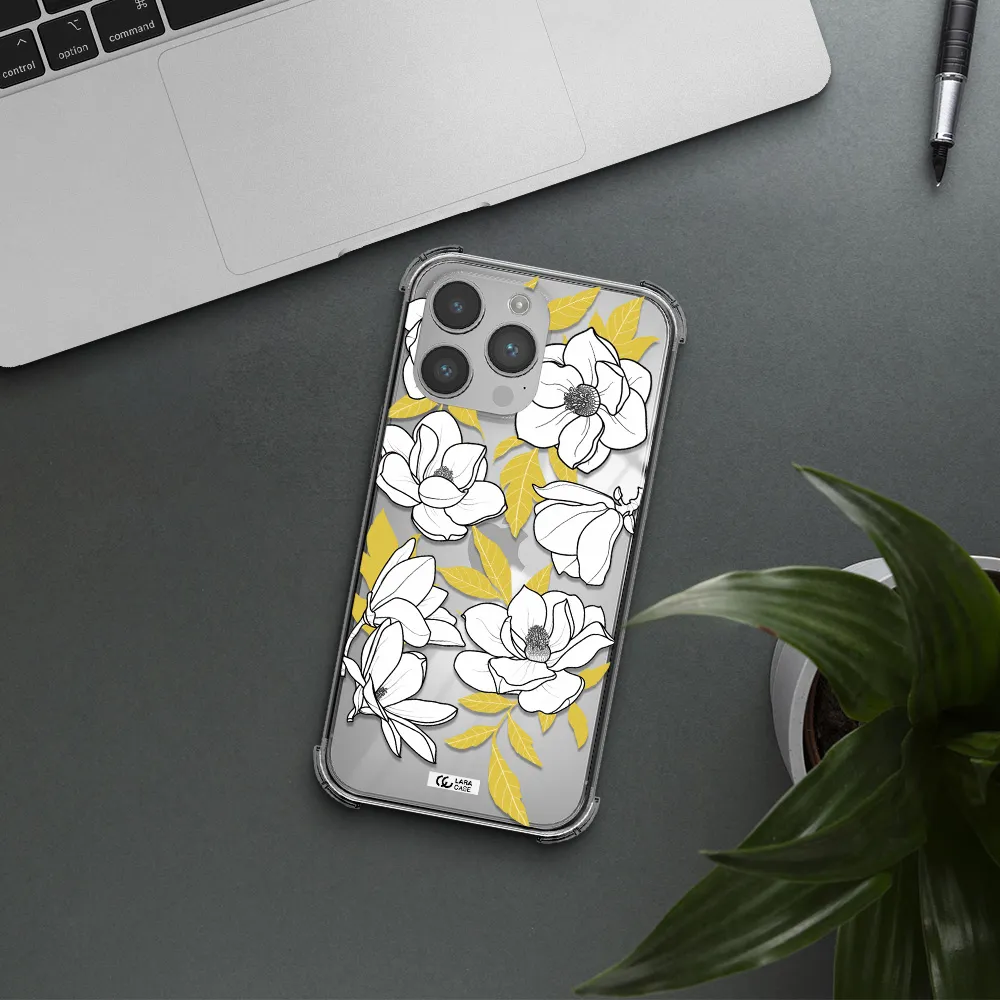 White Quince Flower Apple iPhone 14 pro Clear PC Case