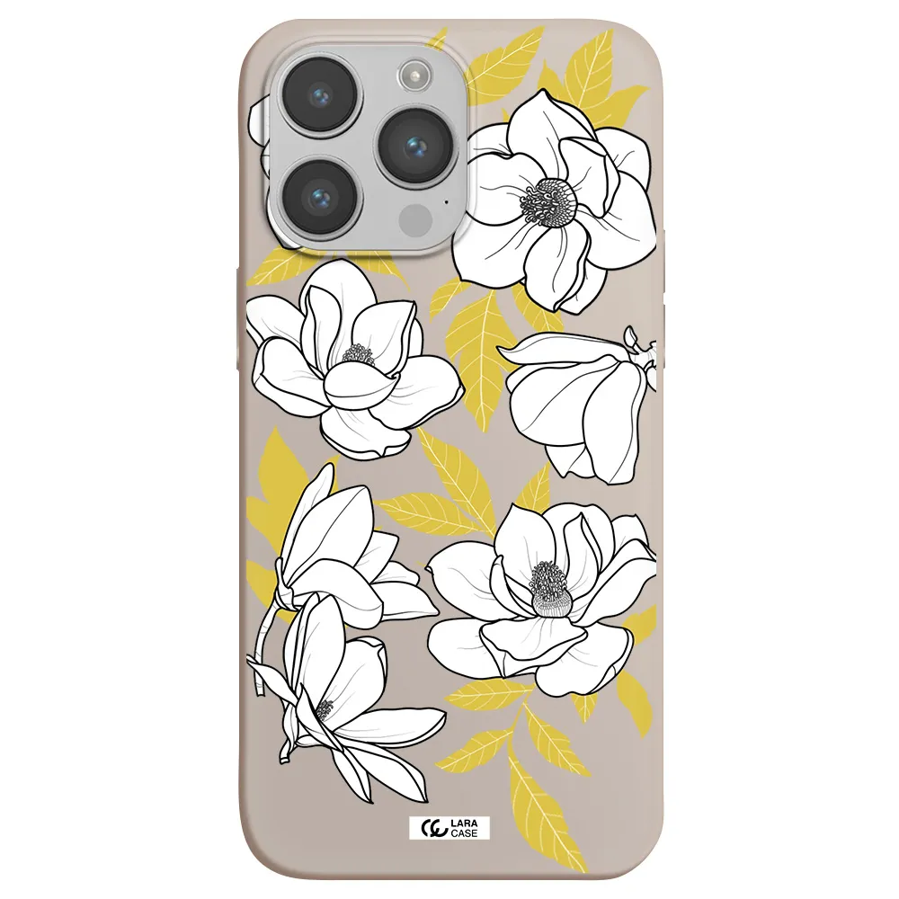 White Quince Flower Apple iPhone 14 pro max Silicone Stone Case