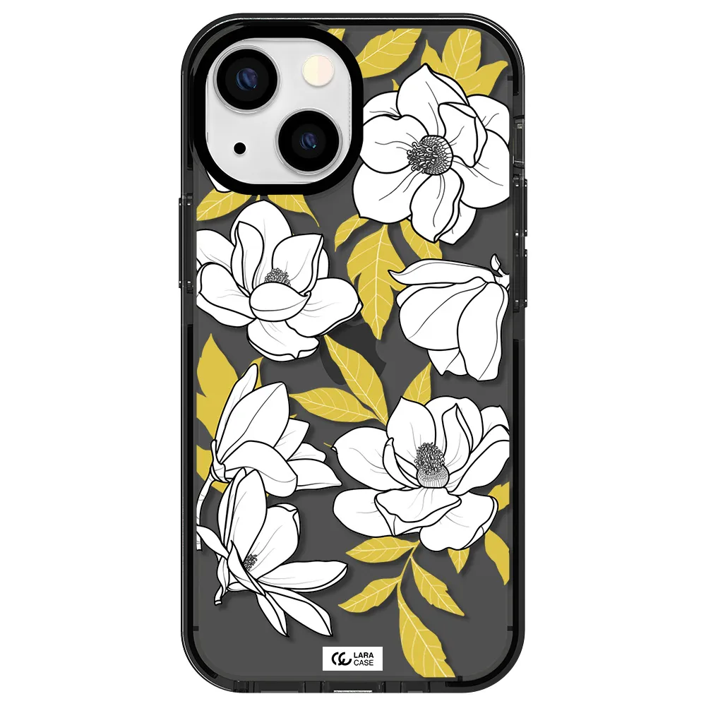 White Quince Flower Apple iPhone 15 impact Smoke Black Case