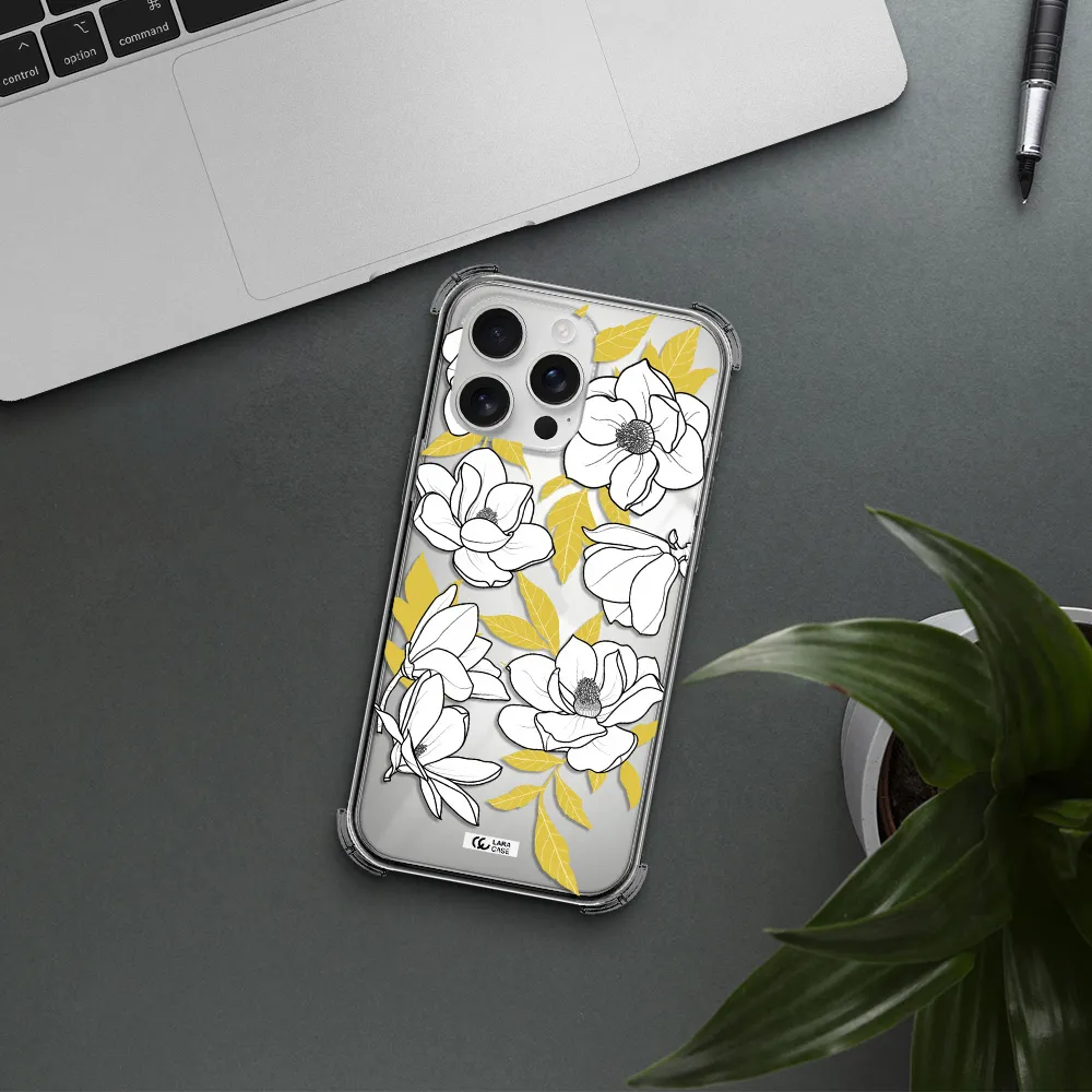 White Quince Flower Apple Iphone 16 Pro Max Clear Pc Case