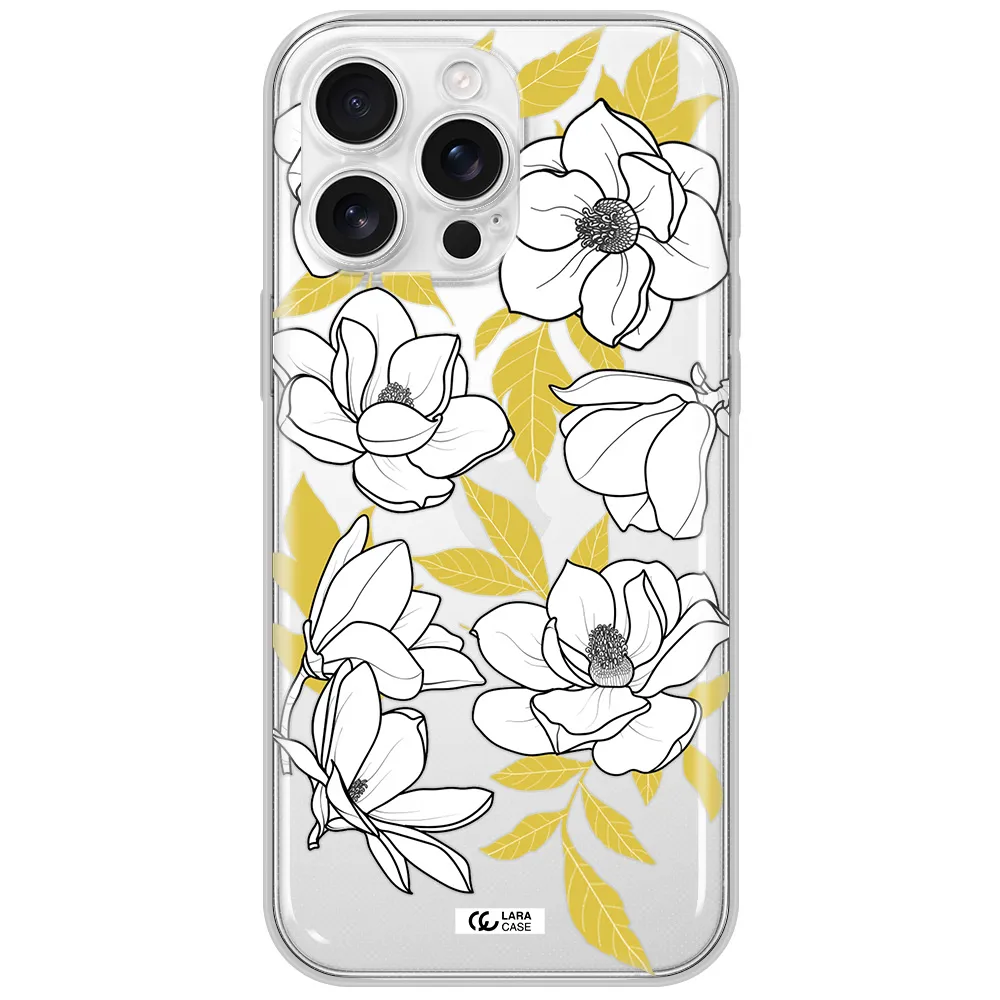 White Quince Flower Apple Iphone 16 Pro Max Clear Tpu Case