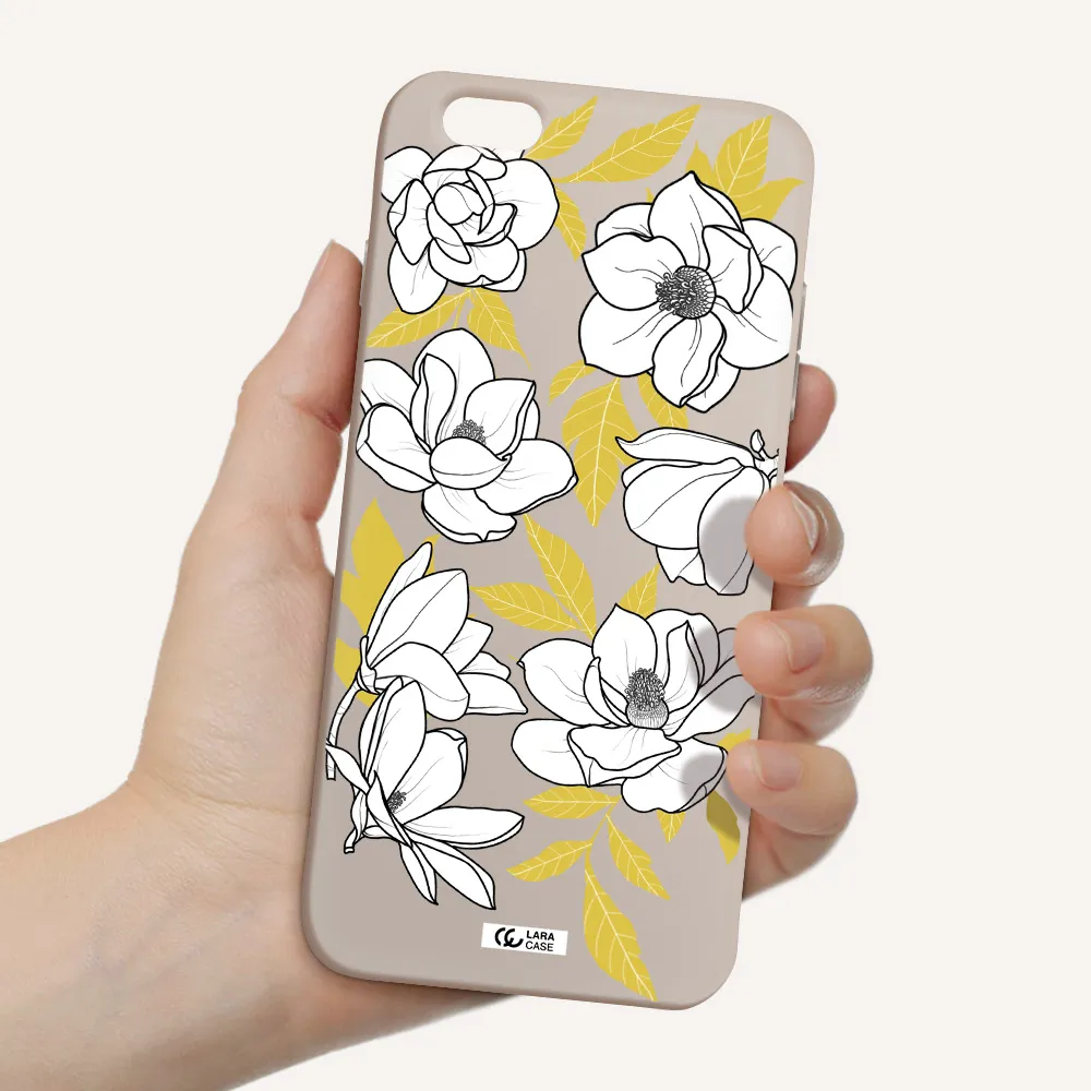 White Quince Flower Apple iPhone 6 s plus Silicone Stone Case