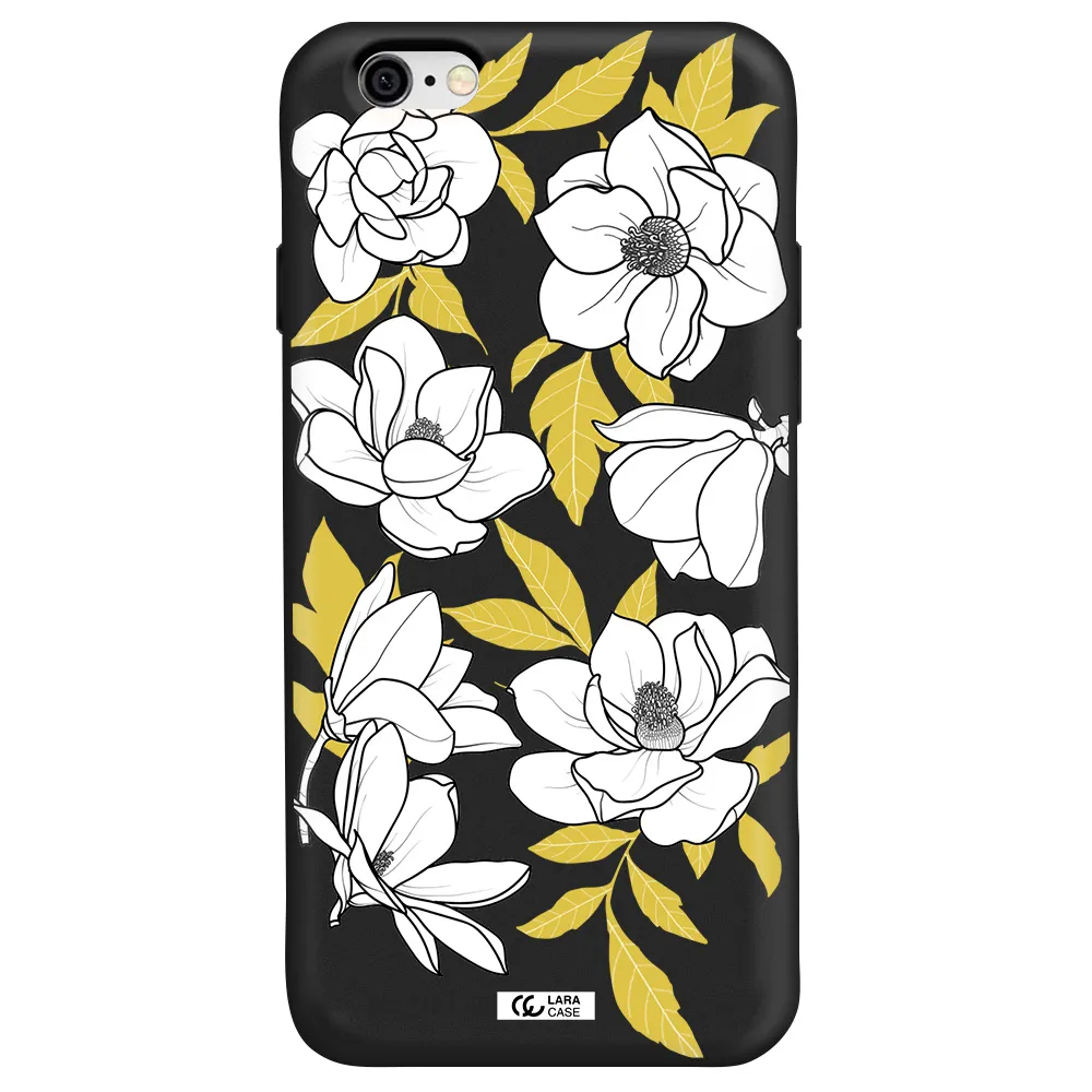 White Quince Flower Apple iPhone 6 Silicone black Case