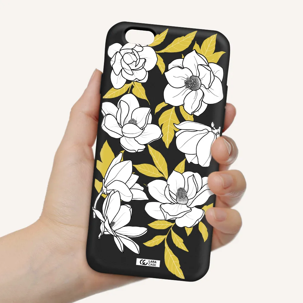 White Quince Flower Apple iPhone 6 Silicone black Case