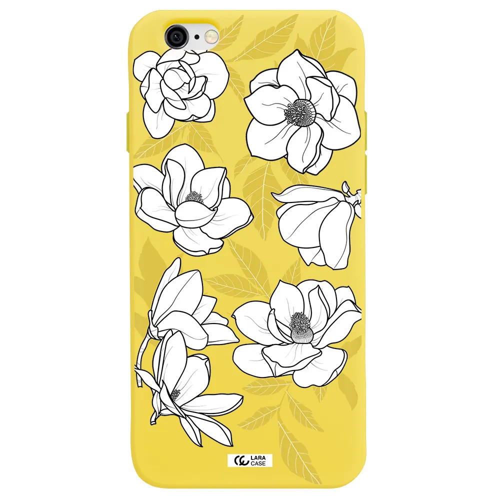 White Quince Flower Apple iPhone 6 Silicone canary yellow Case