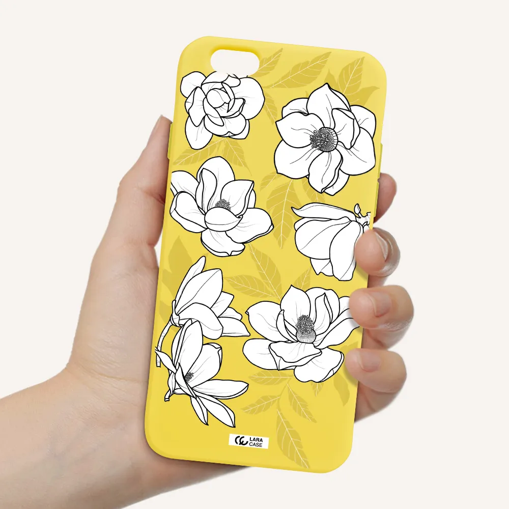 White Quince Flower Apple iPhone 6 Silicone canary yellow Case