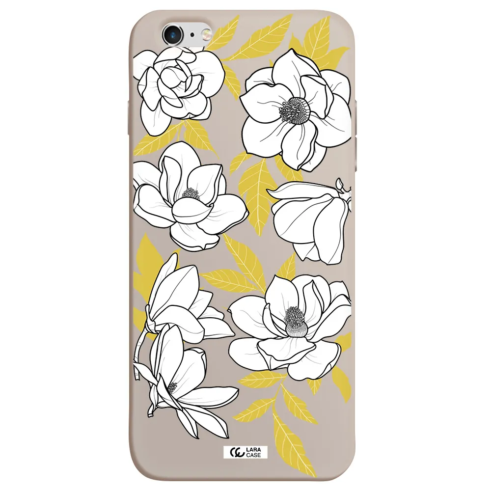 White Quince Flower Apple iPhone 6S Silicone Stone Case