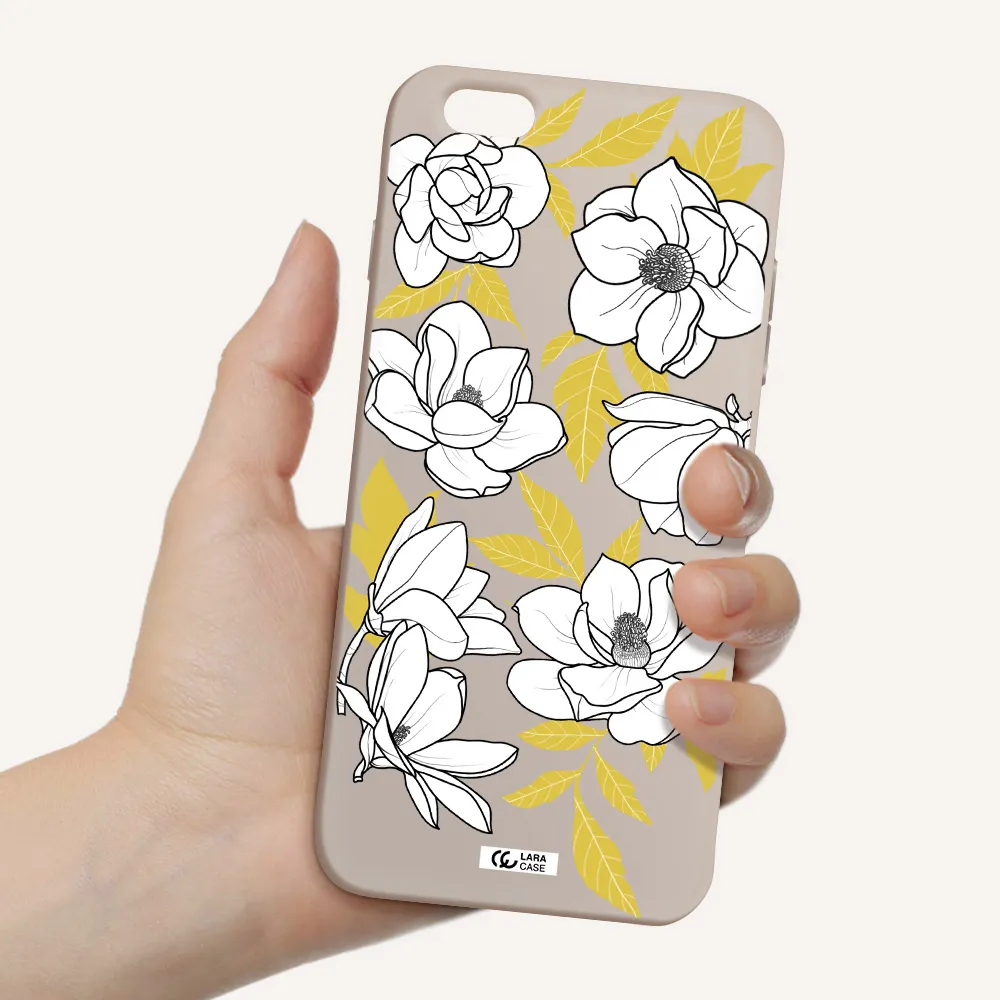 White Quince Flower Apple iPhone 6S Silicone Stone Case