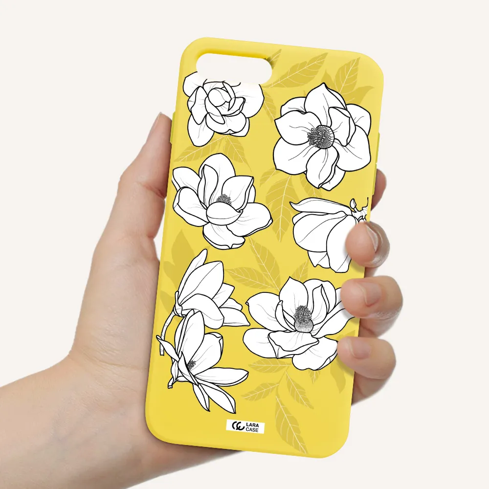 White Quince Flower Apple iPhone 7 plus Silicone canary yellow Case