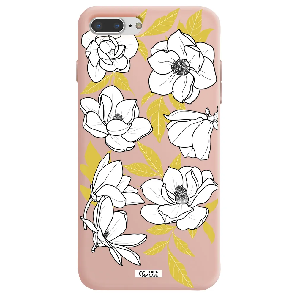 White Quince Flower Apple iPhone 7 plus Silicone pastel pink Case