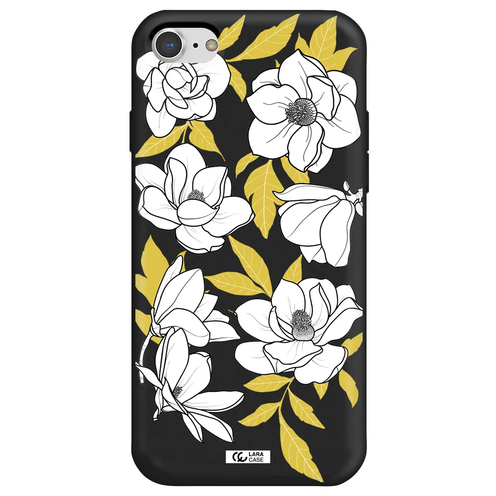 White Quince Flower Apple iPhone 7 Silicone black Case