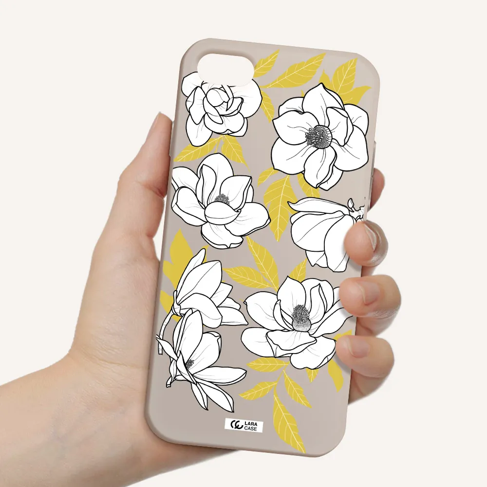 White Quince Flower Apple iPhone 7 Silicone Stone Case