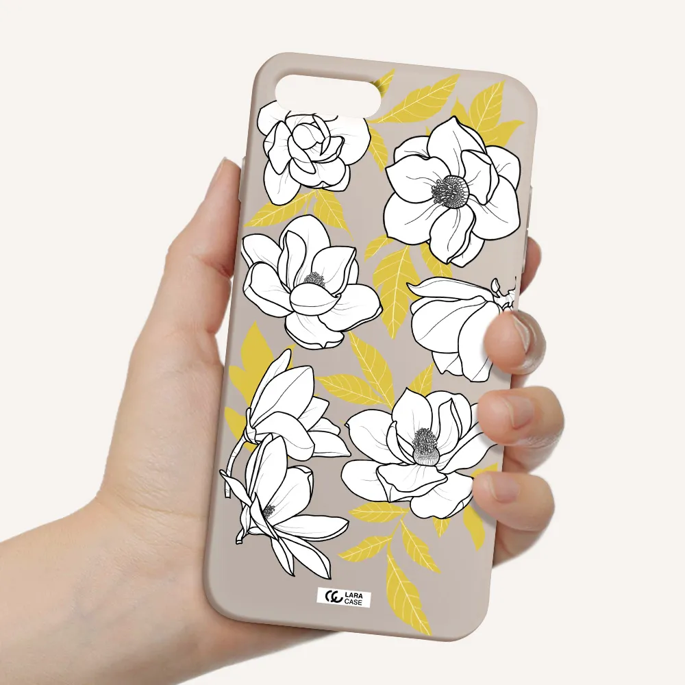 White Quince Flower Apple iPhone 8 plus Silicone Stone Case