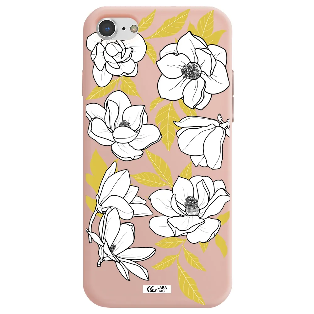 White Quince Flower Apple iPhone 8 Silicone pastel pink Case