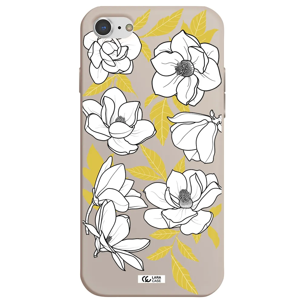 White Quince Flower Apple iPhone 8 Silicone Stone Case