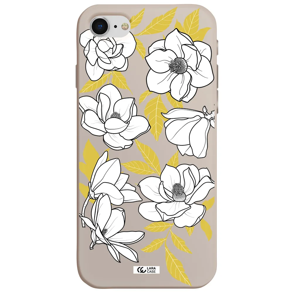 White Quince Flower Apple iPhone se 2020 Silicone Stone Case
