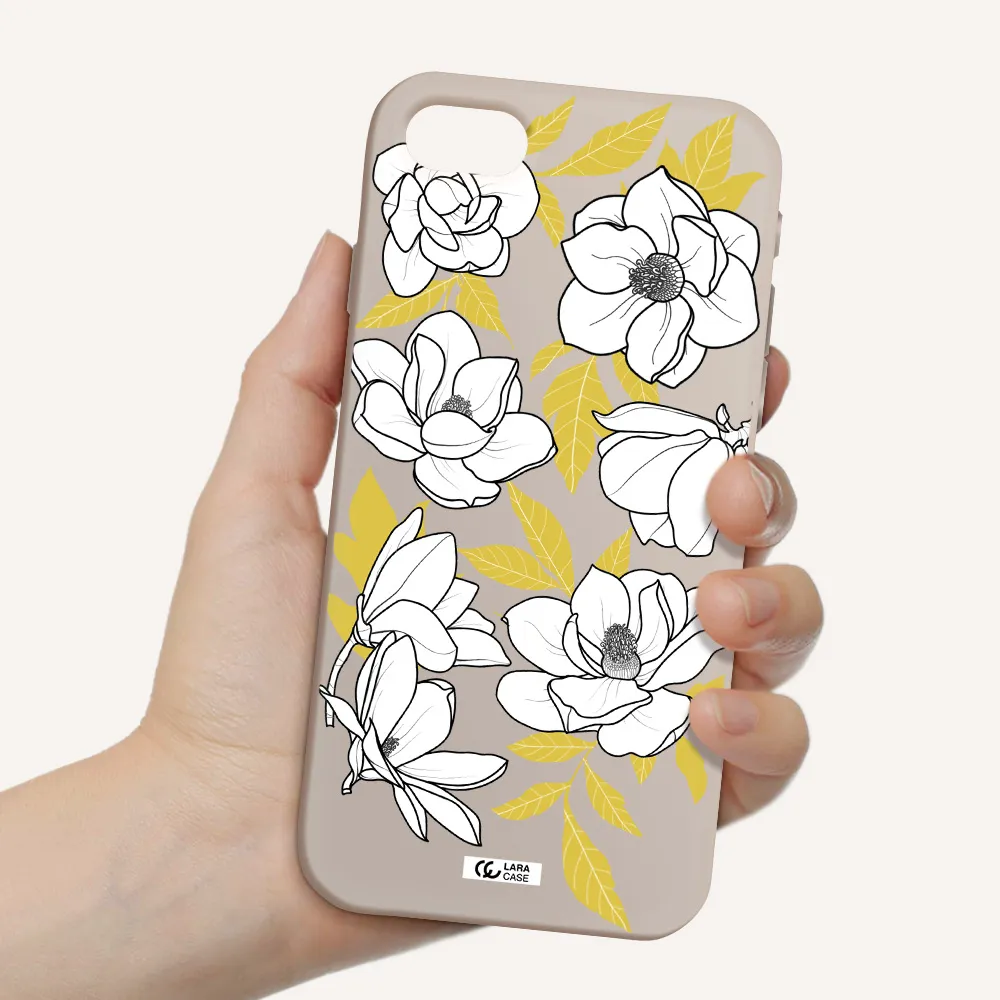 White Quince Flower Apple iPhone se 2020 Silicone Stone Case