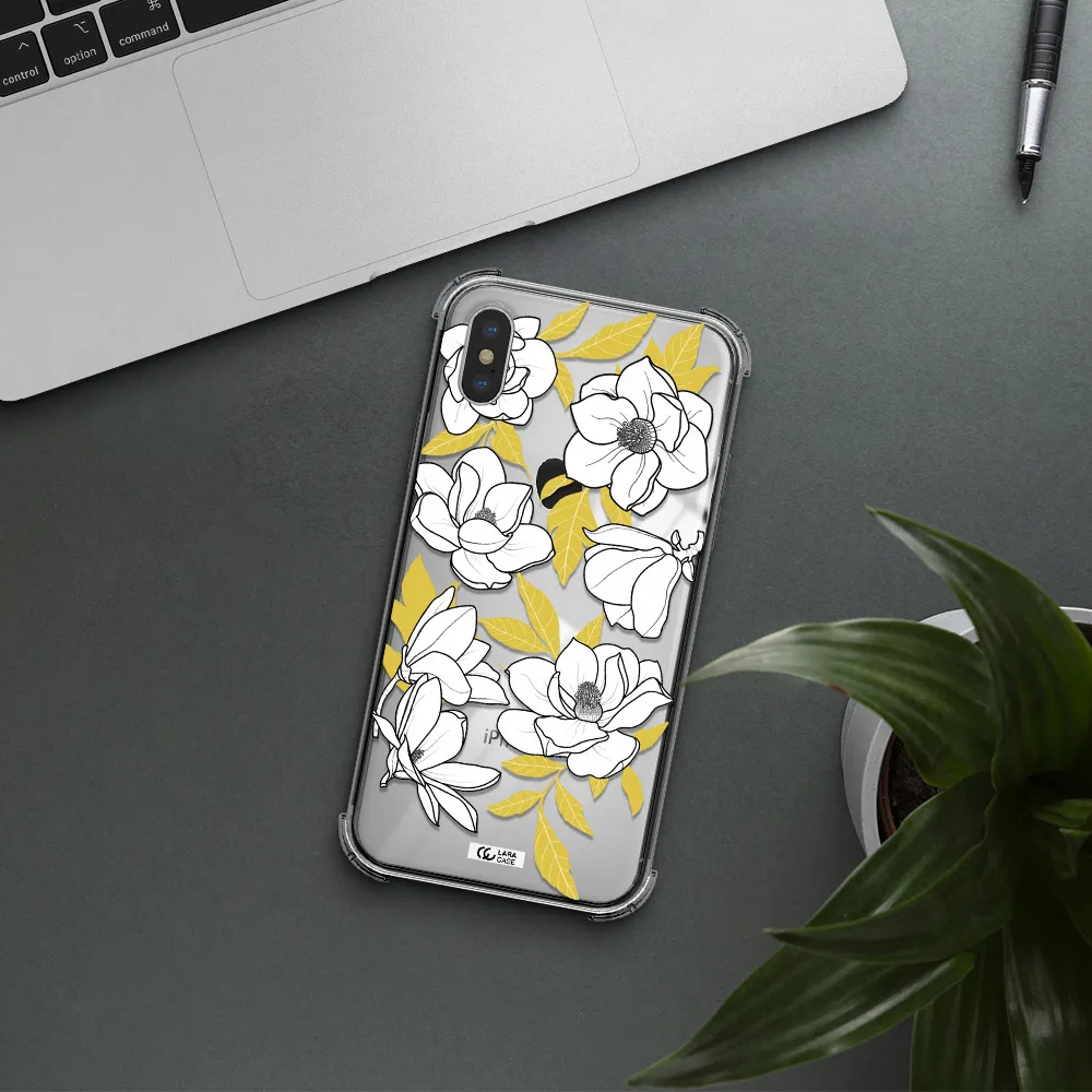White Quince Flower Apple iPhone X Clear PC Case