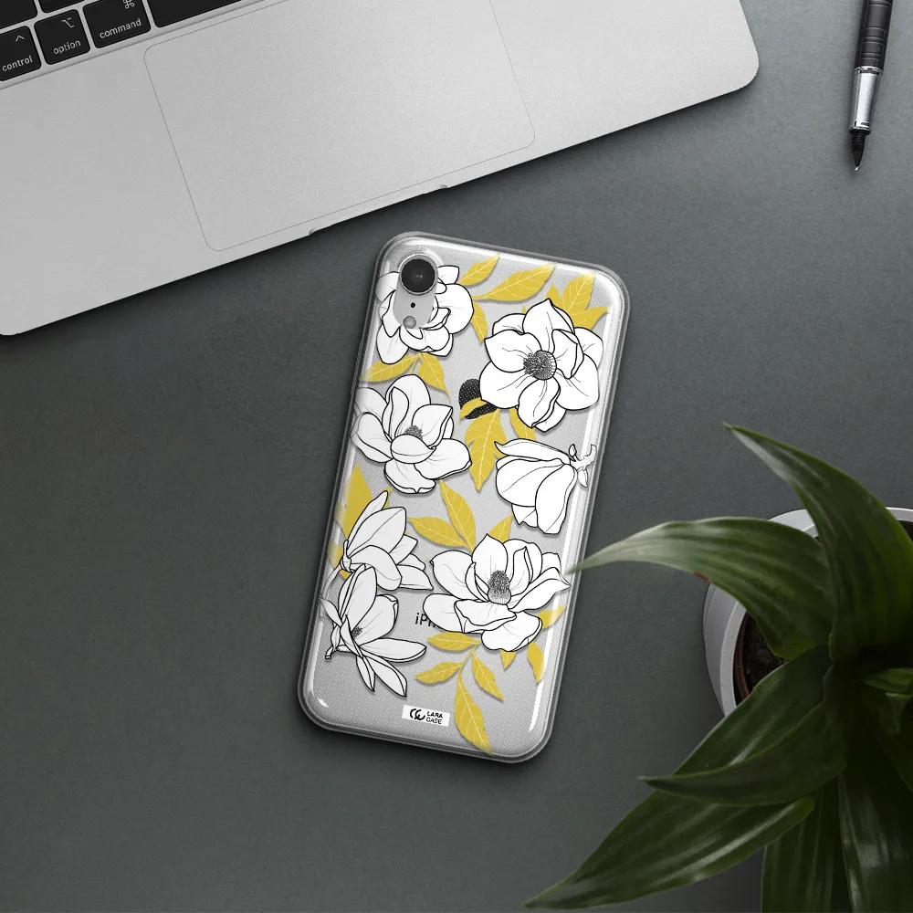 White Quince Flower Apple iPhone XR Clear TPU Case