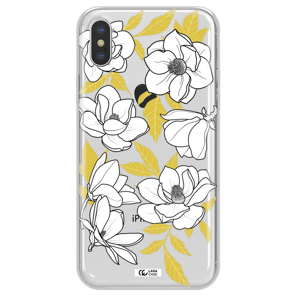 White Quince Flower Apple iPhone XS Clear TPU Case