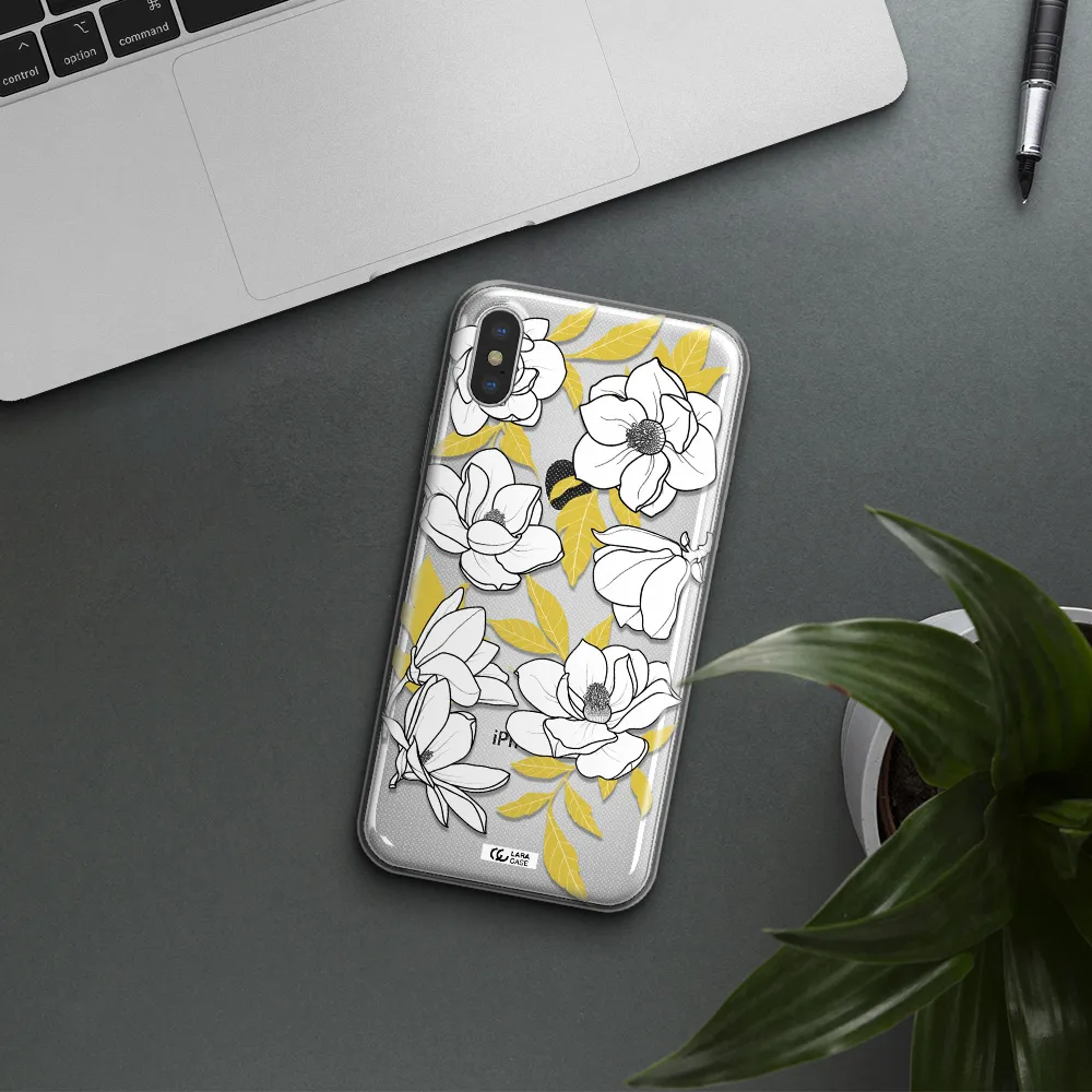 White Quince Flower Apple iPhone XS Clear TPU Case