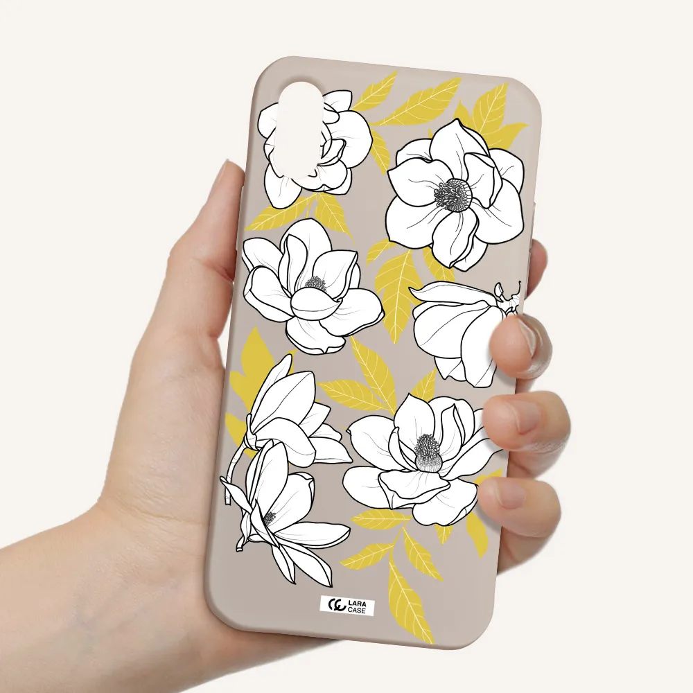 White Quince Flower Apple iPhone XS Silicone Stone Case