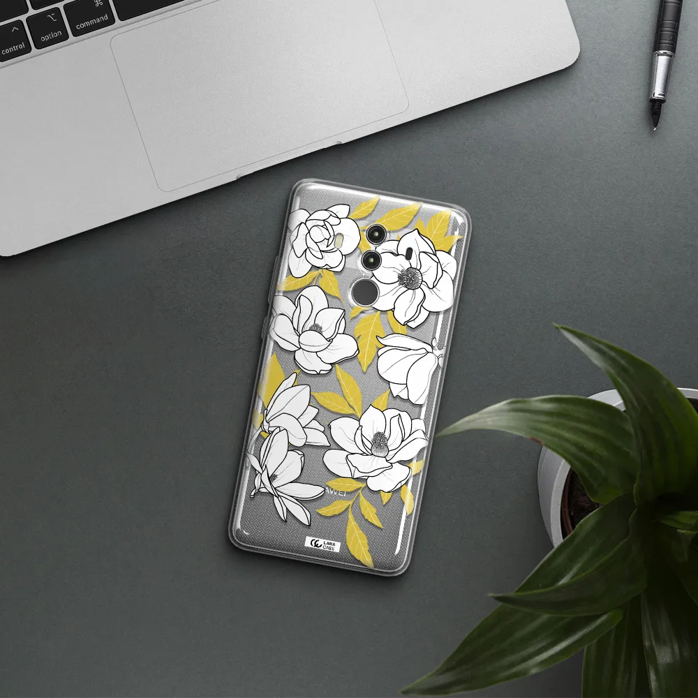 White Quince Flower Huawei Mate 10 Clear TPU Case