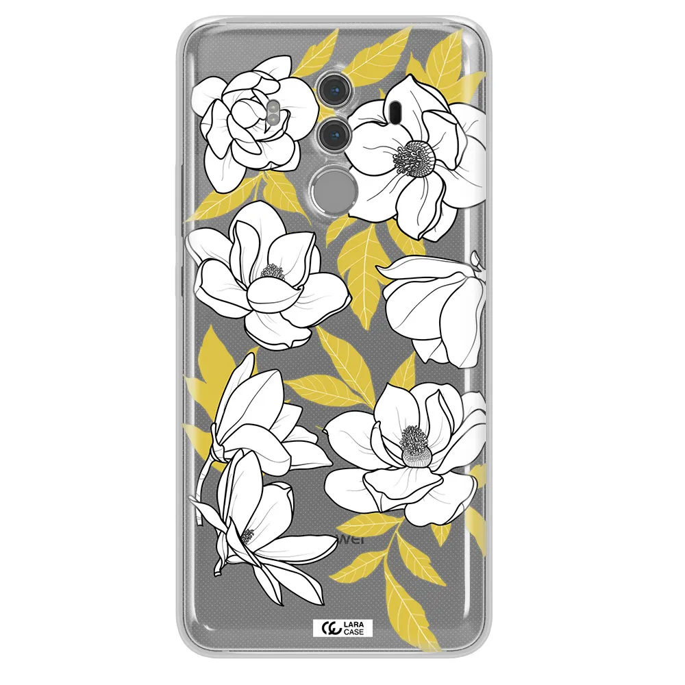 White Quince Flower Huawei Mate 10 Pro Clear TPU Case