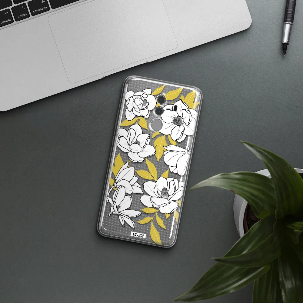 White Quince Flower Huawei Mate 10 Pro Clear TPU Case