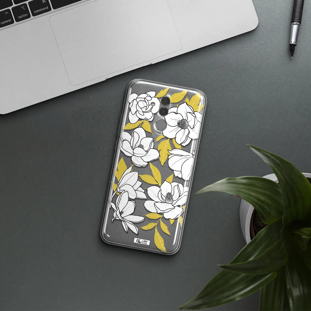 White Quince Flower Huawei Mate 20 Lite Clear TPU Case