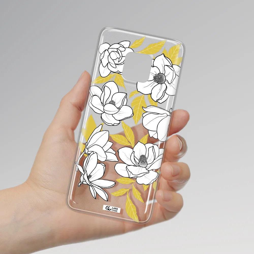 White Quince Flower Huawei Mate 20 Pro Clear TPU Case