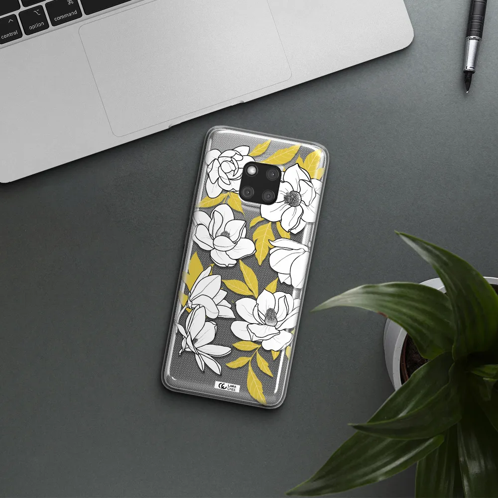 White Quince Flower Huawei Mate 20 Pro Clear TPU Case